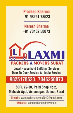 laxmi packers and movers surat